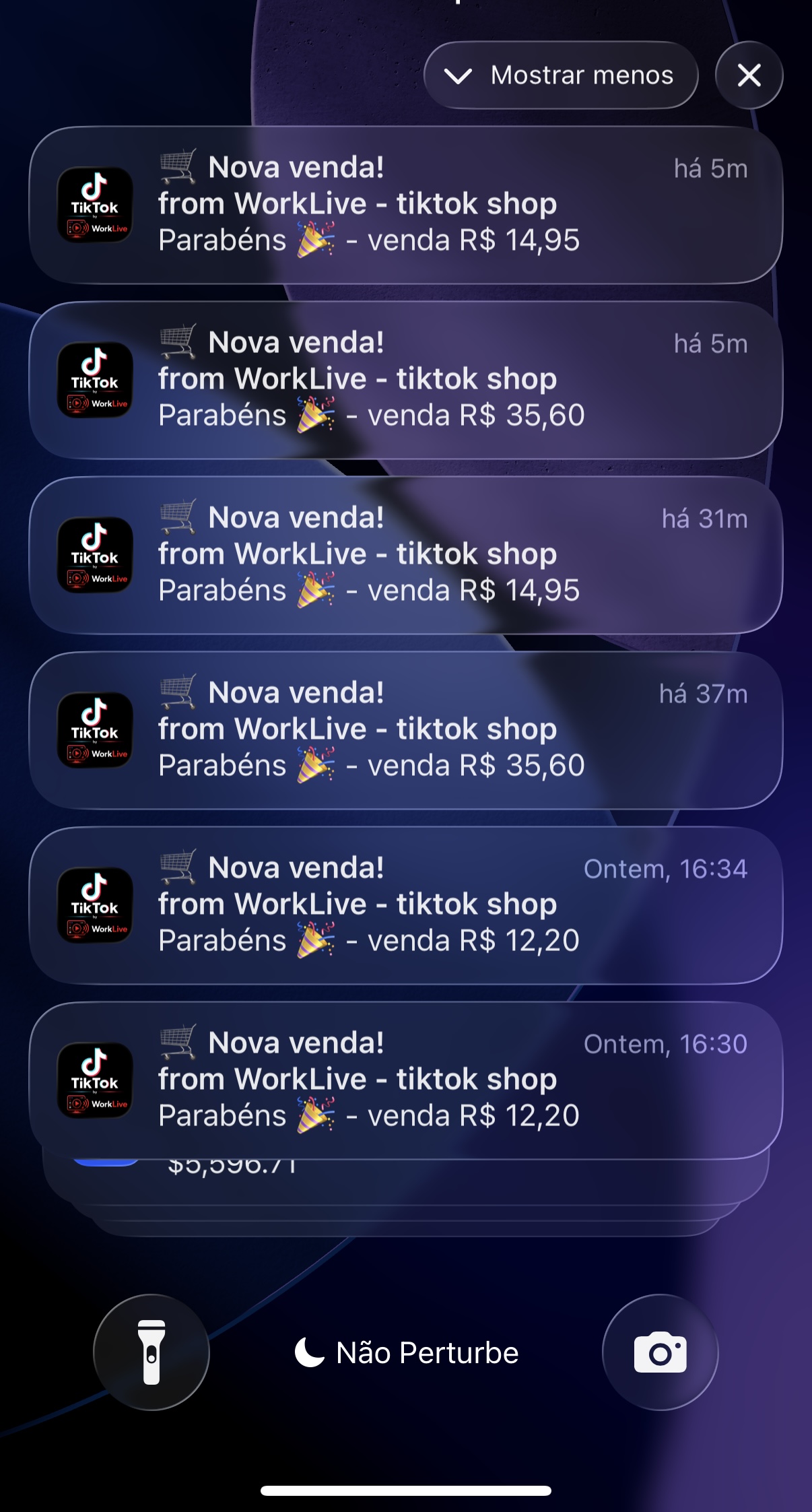 Print real — notificações de venda